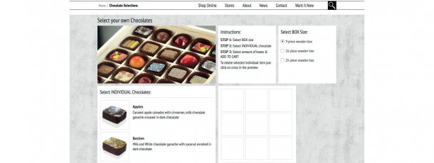 Cacao Responsive Website Design – Custom coded Chocolate Selector
